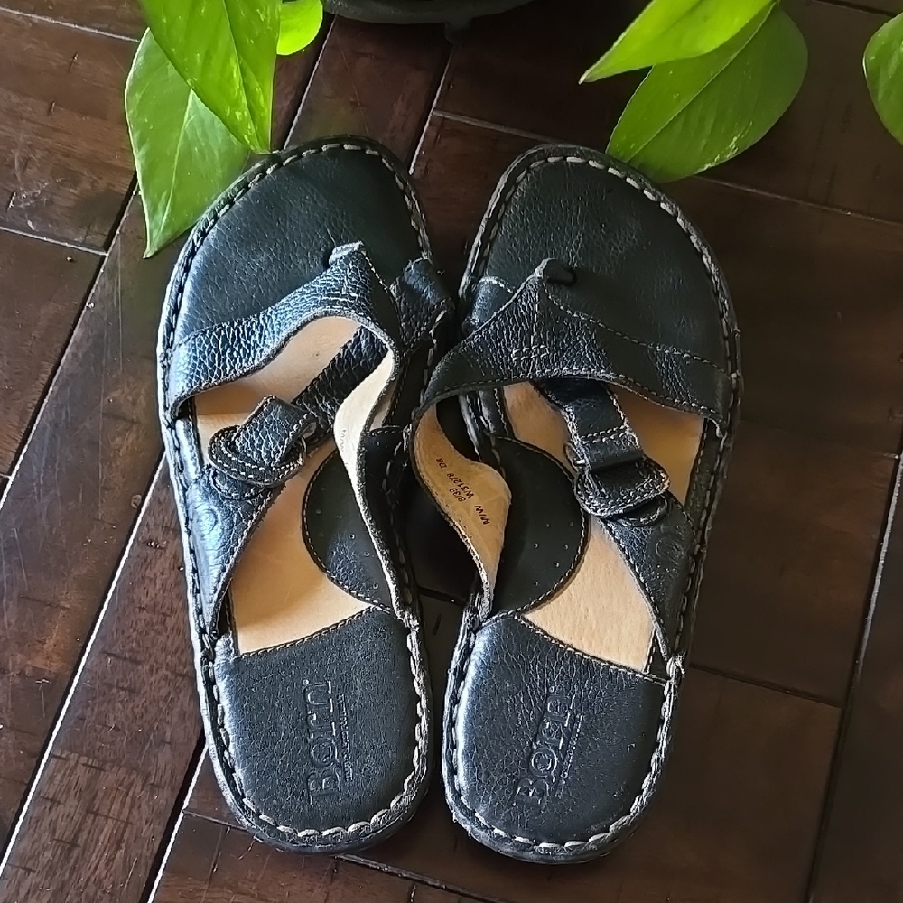 Black Leather Sandals